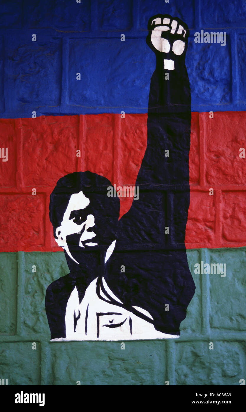Südafrika Johannesburg Black-Power Malerei SWAPO Faust schwarze Minderheit Mehrheit kämpfen Stockfoto