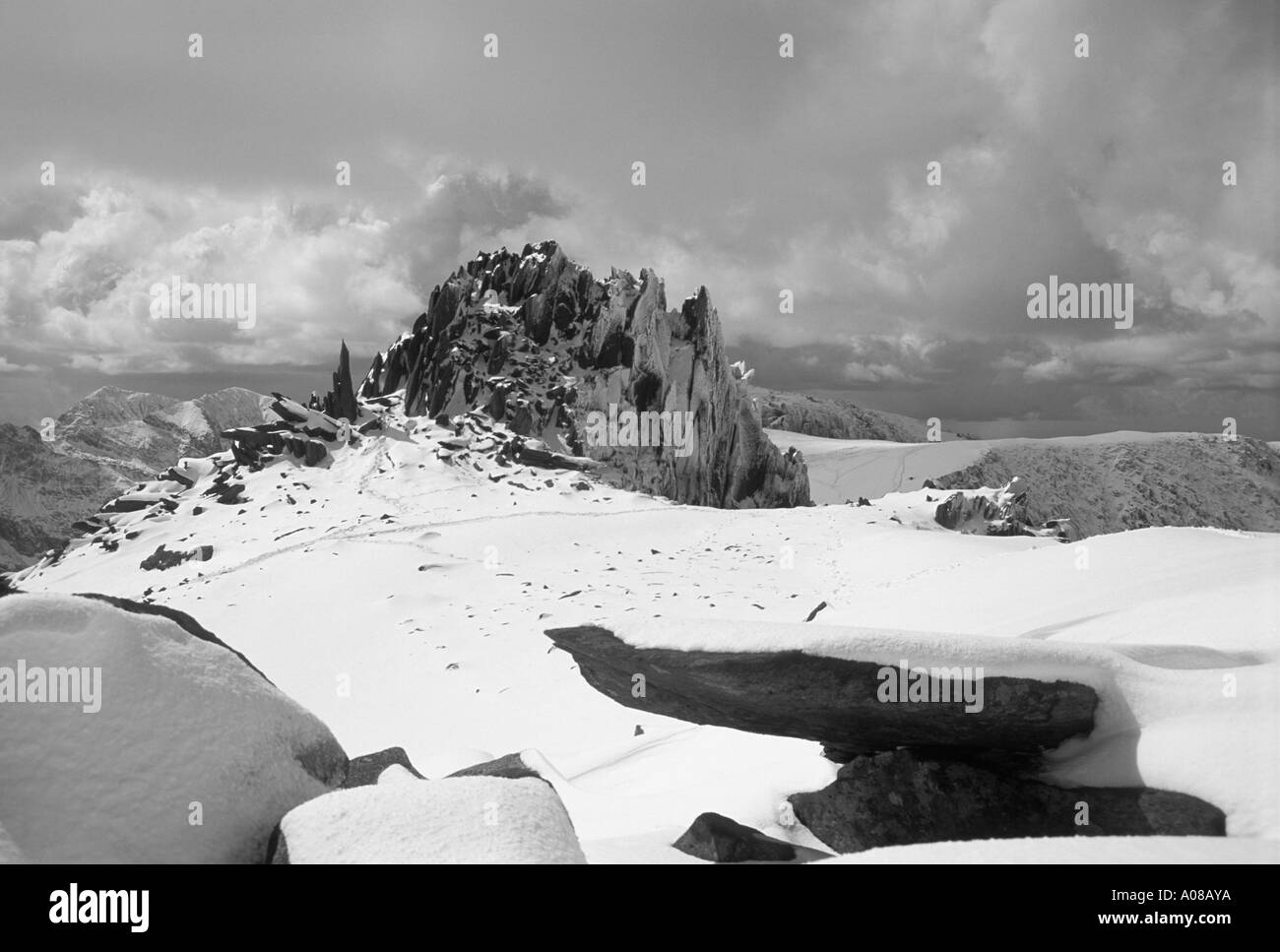 Schloss der Winde Castell y Gwynt Glyder Fach Snowdonia Stockfoto