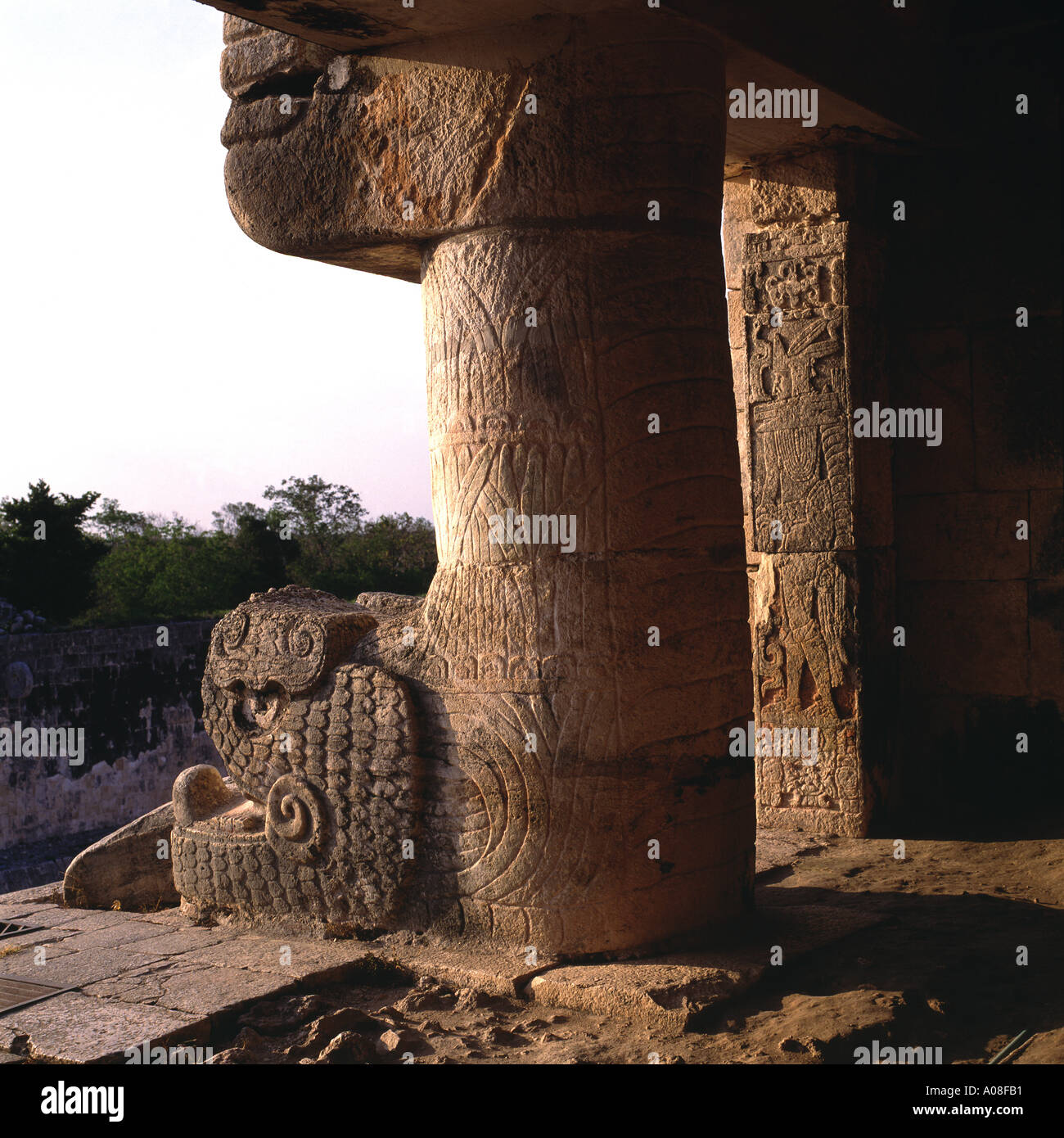 Tempel der Jaguare Chichén Itzá Yucatán Stockfoto