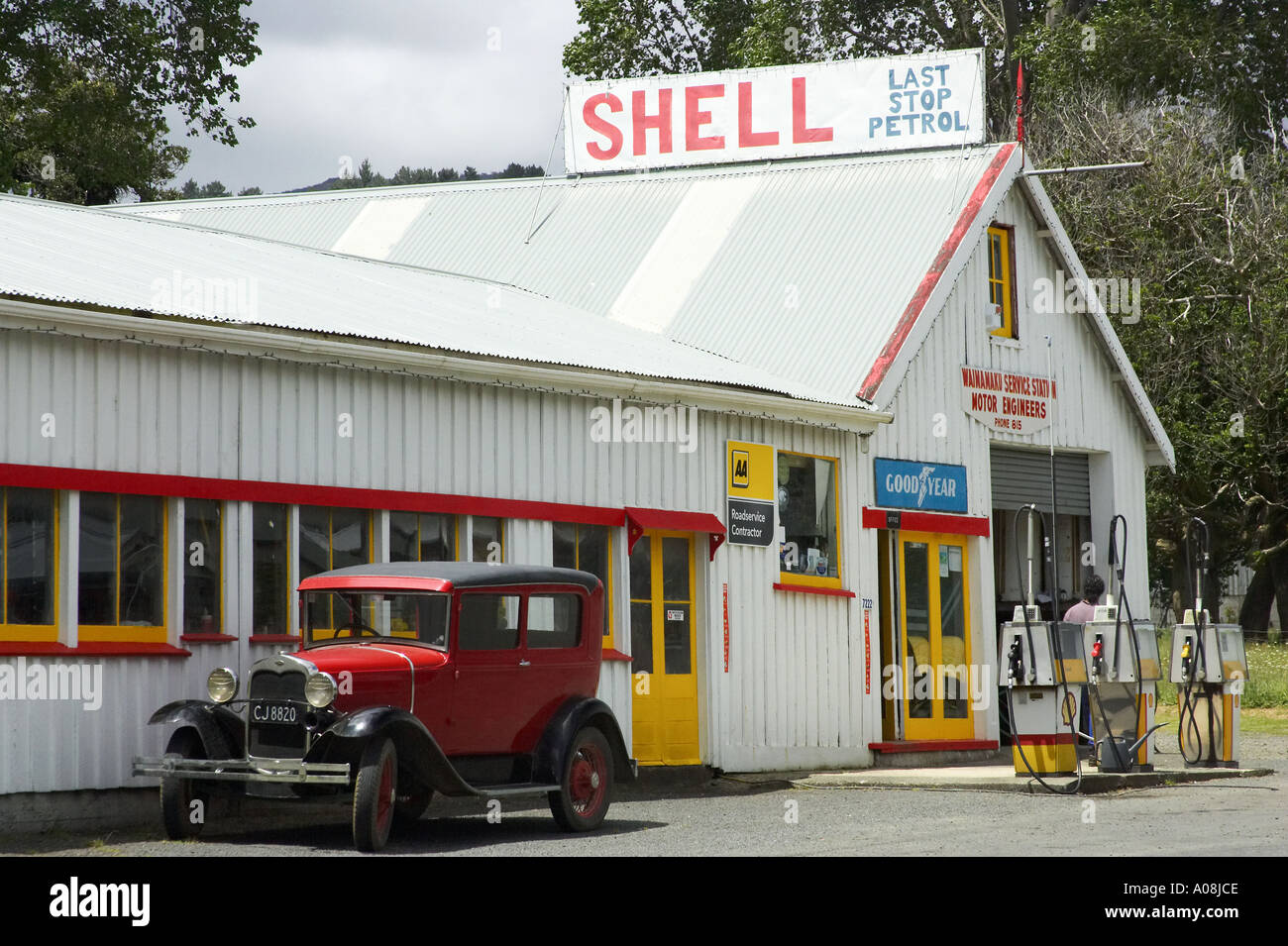 Waimamaku Tankstelle Waimamaku Northland Neuseeland Stockfoto