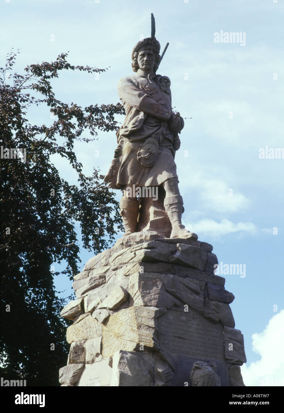 dh ABERFELDY PERTHSHIRE Black Watch Denkmal Soldatenstatue schottland großbritannien Stockfoto