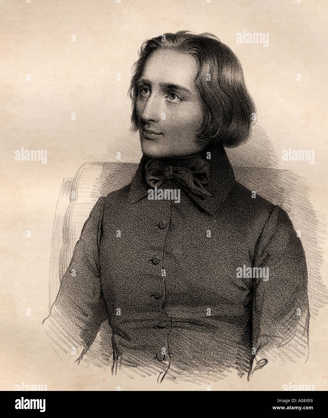 Franz Liszt, 1811 - 1886. Ungarische Komponist, virtuoser Pianist, Dirigent, Musiklehrer, Arrangeur und Organist. Stockfoto