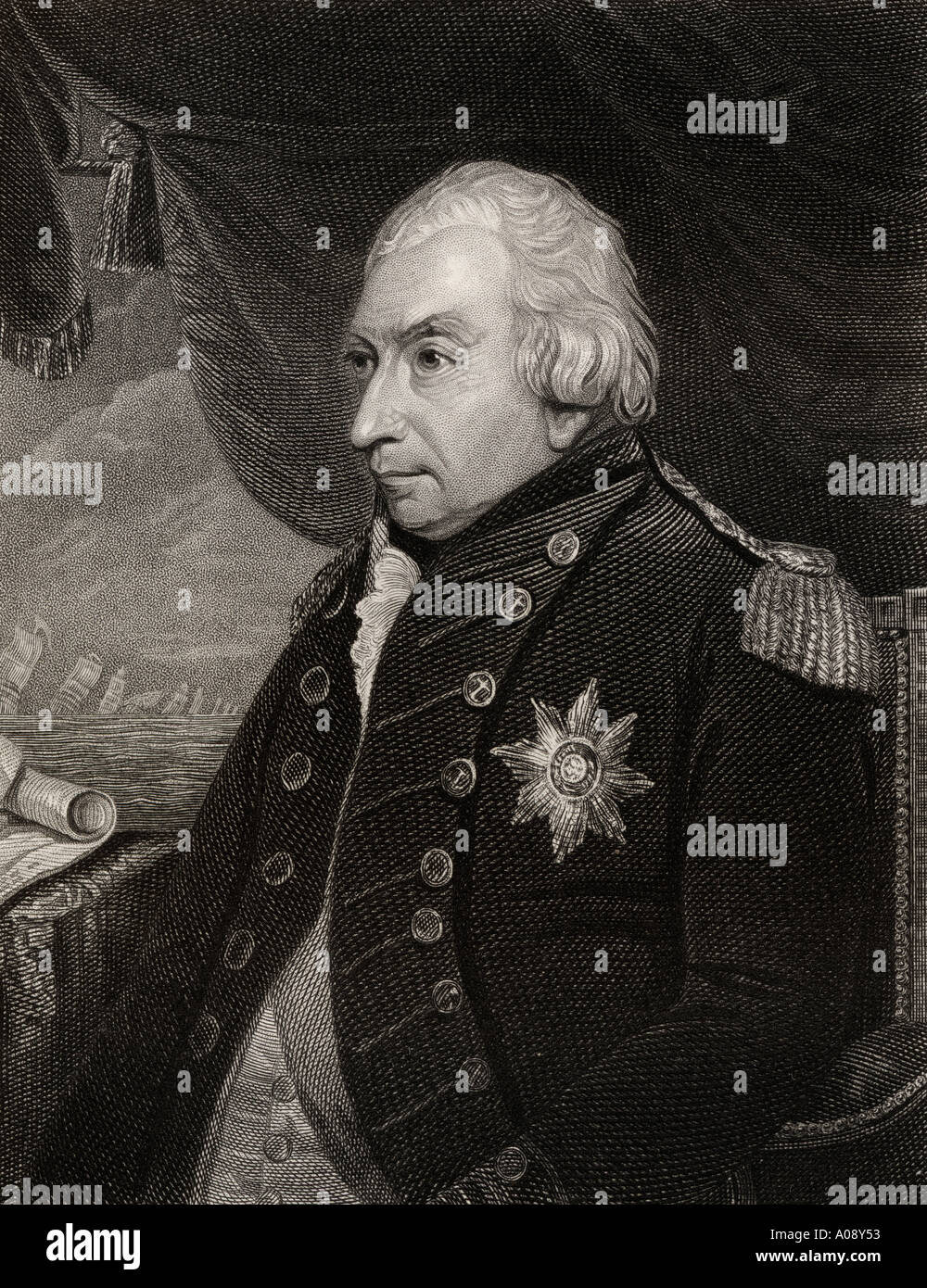 Admiral der Flotte John Jervis, 1st Earl of St. Vincent, 1735 - 1823. Admiral in der britischen Royal Navy und Mitglied des Parlaments. Stockfoto