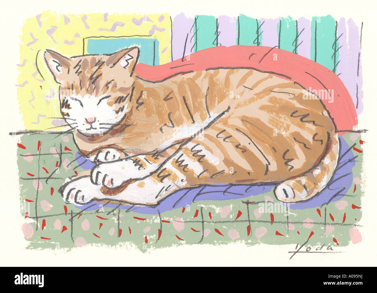  Liegende katze zeichnen -Fotos und -Bildmaterial in hoher Auflösung Motiv 