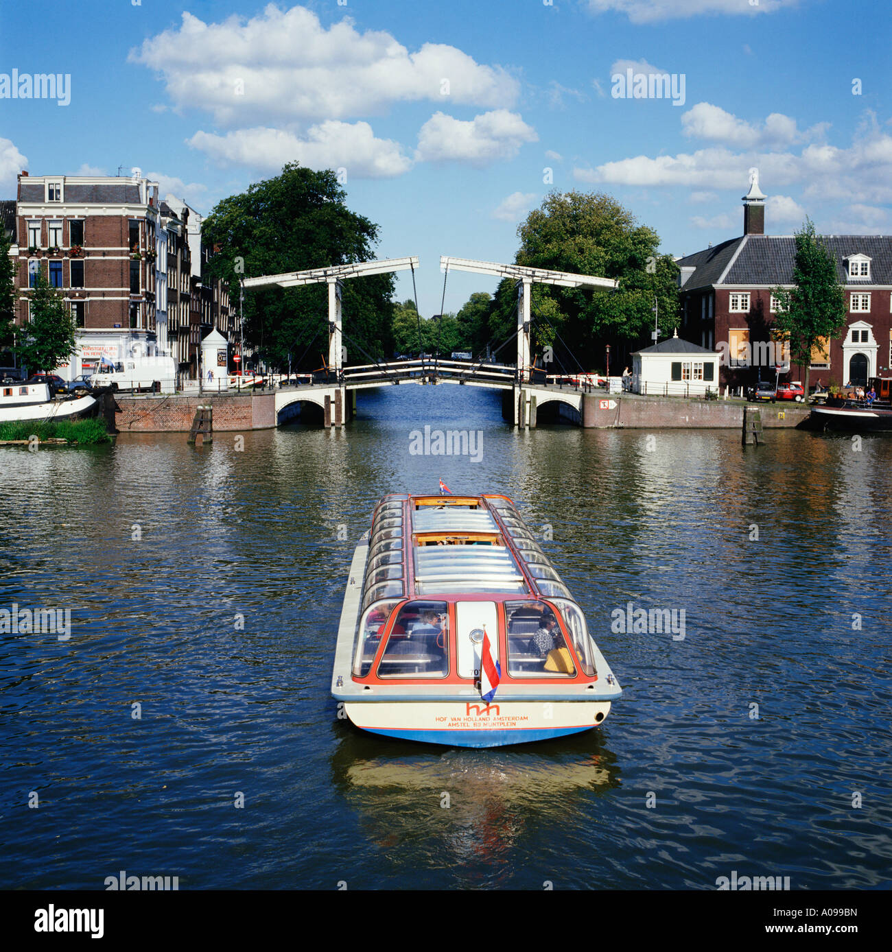 Kanalboot Tour Amsterdam Holland Niederlande Stockfoto
