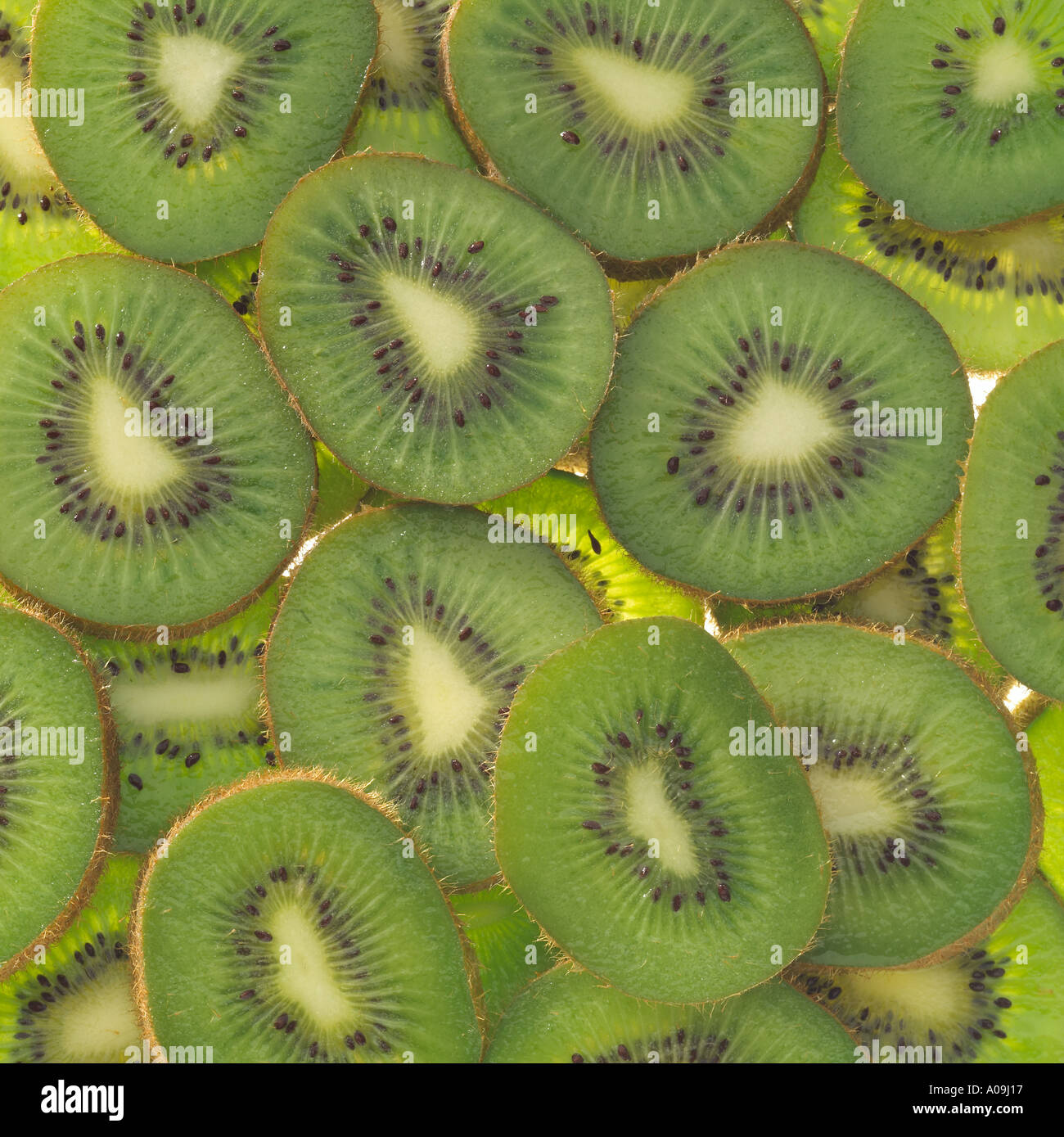 Beschnittzugabe Kiwi Frucht Scheiben Keywords Stillleben Stockfoto