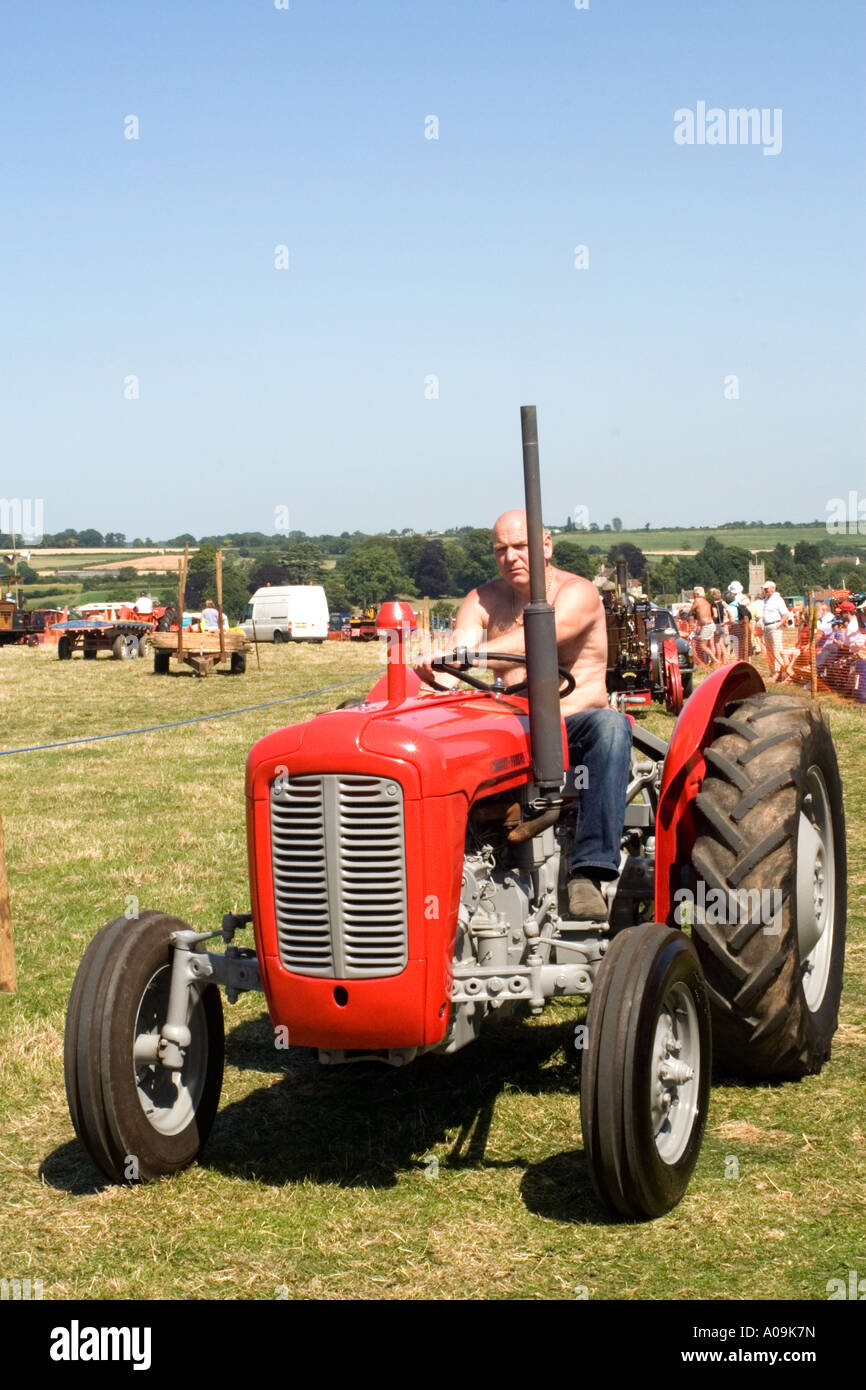 Klassische Traktor Massey Fergusson in Somerset Steam spektakuläre Stockfoto