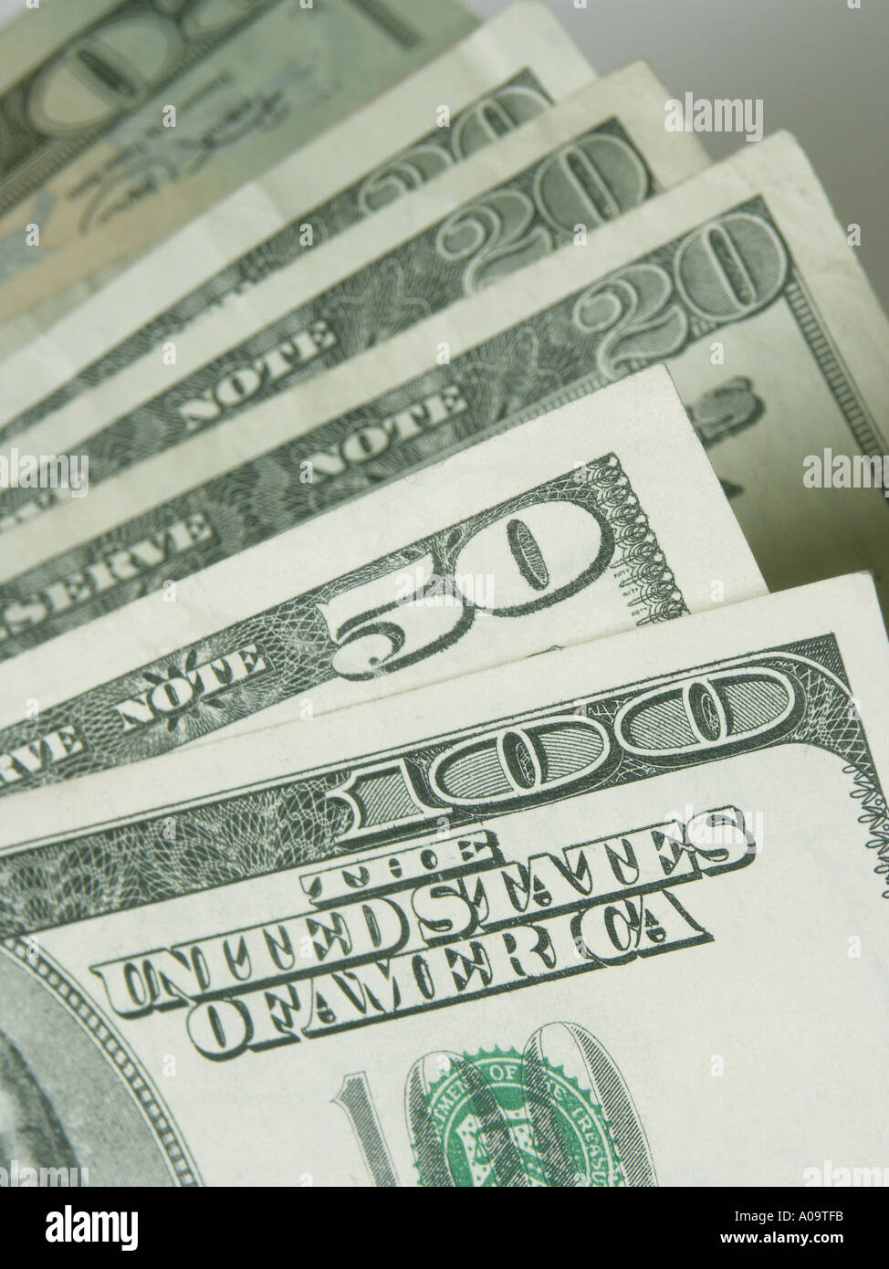 U S Währung Stockfoto