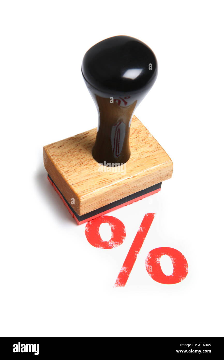 Anteil % Symbol-Stempel Stockfoto