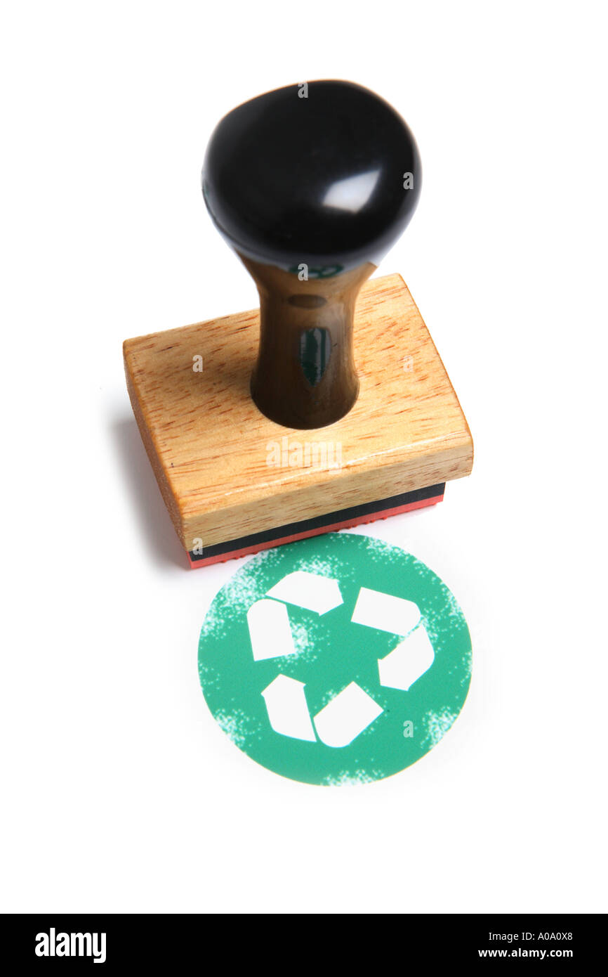 Recycle Symbol-Stempel Stockfoto