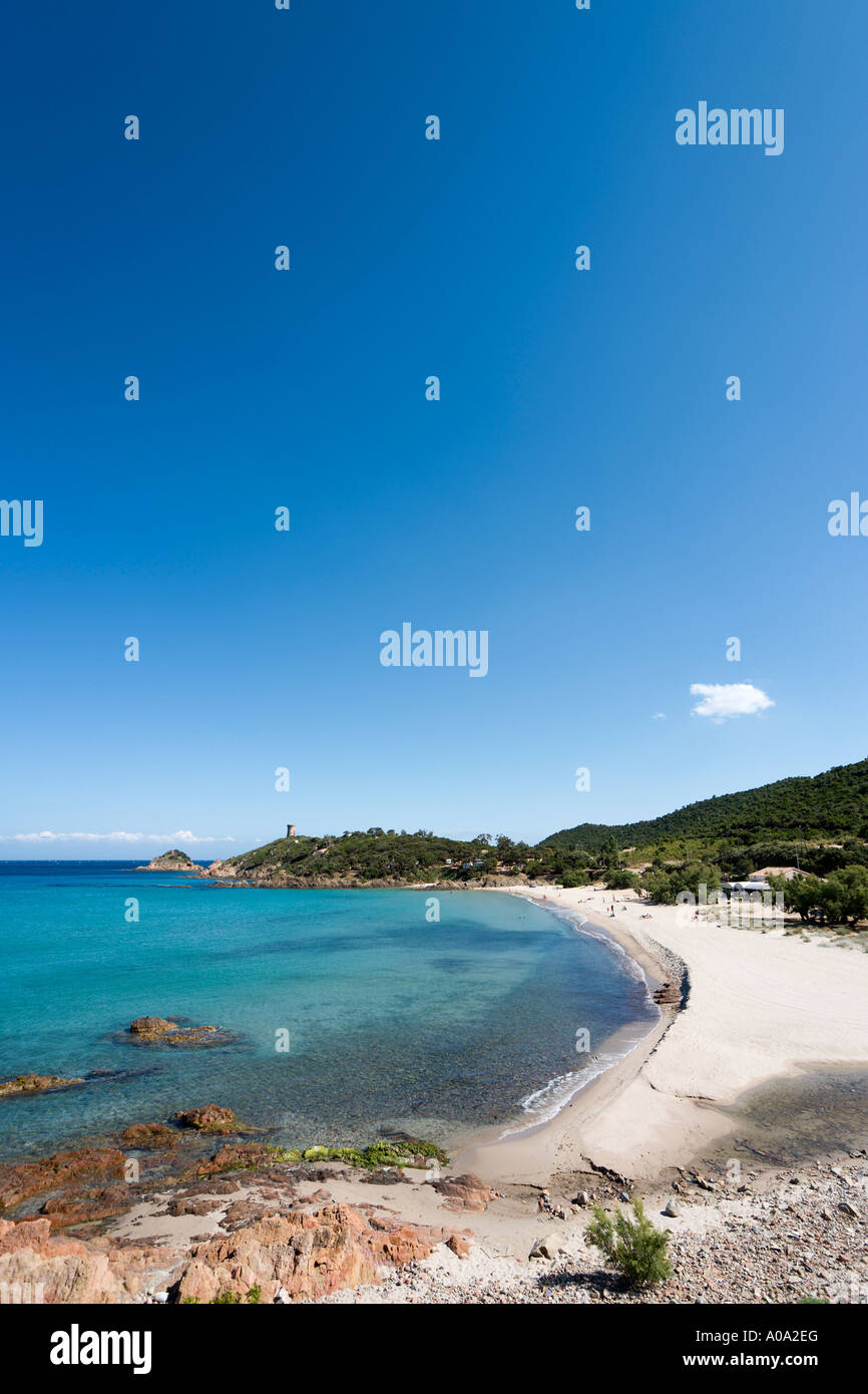 Strand von Fautea, in der Nähe von Porto-Vecchio, Korsika, Frankreich Stockfoto