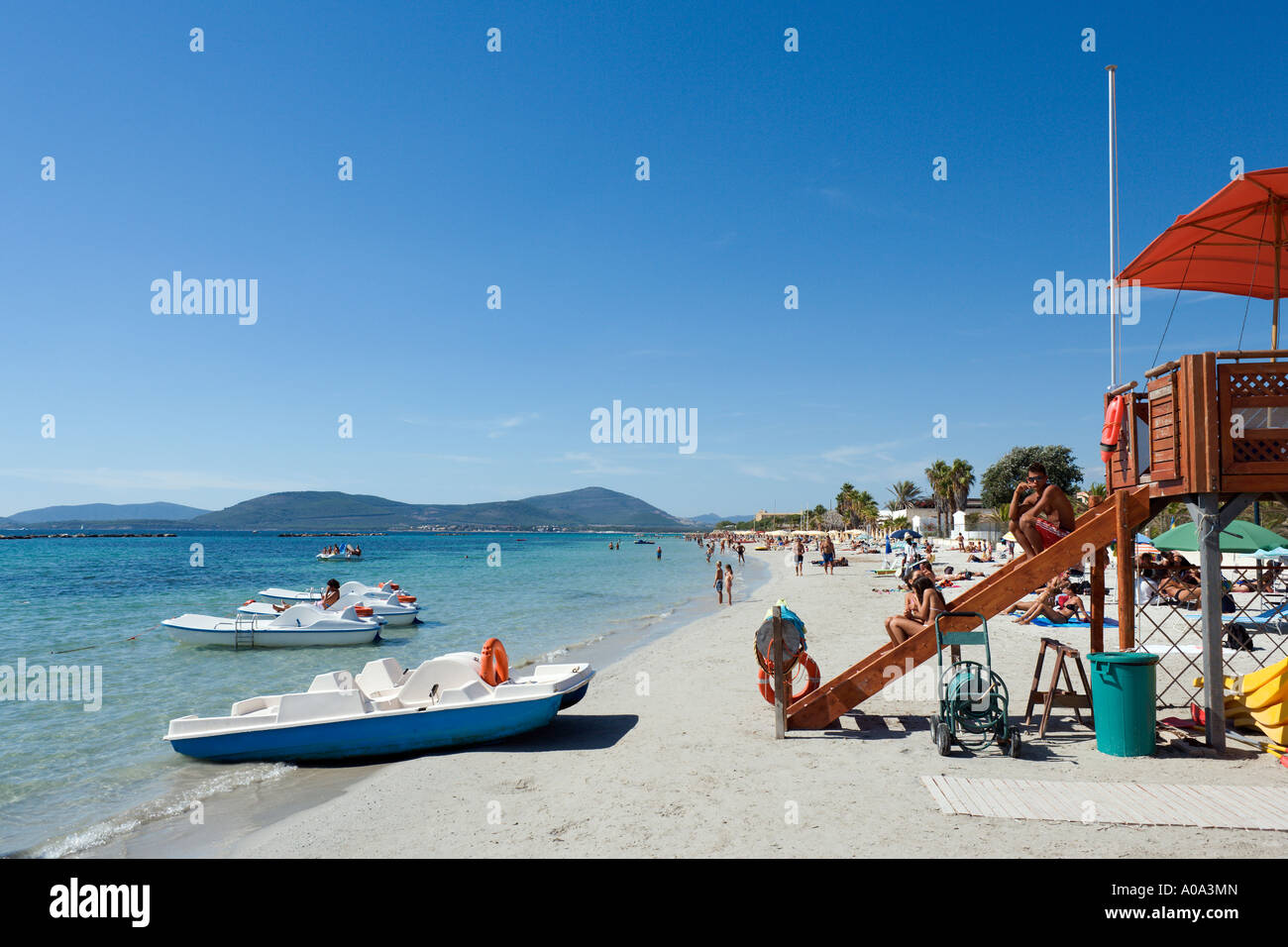 Strand in Alghero, Sardinien, Italien Stockfoto