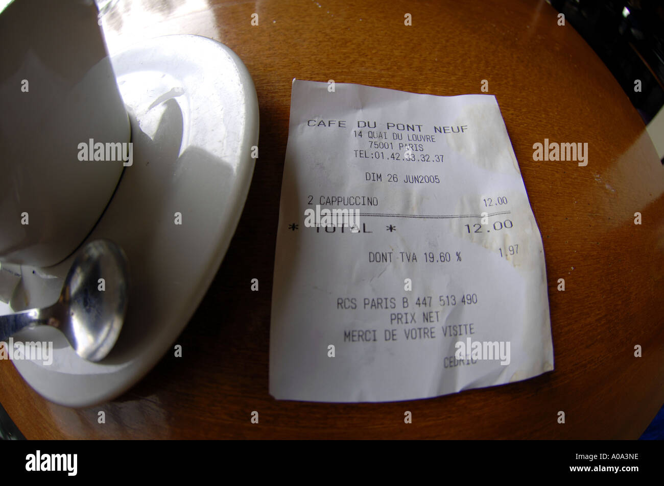 Café-Online-Überweisung Stockfoto