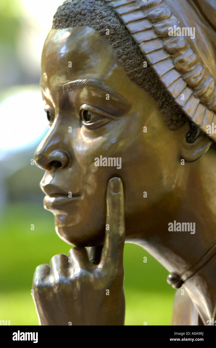 Phyllis Wheatley statue Boston Frauen Memorial. Digitale Fotografie Stockfoto