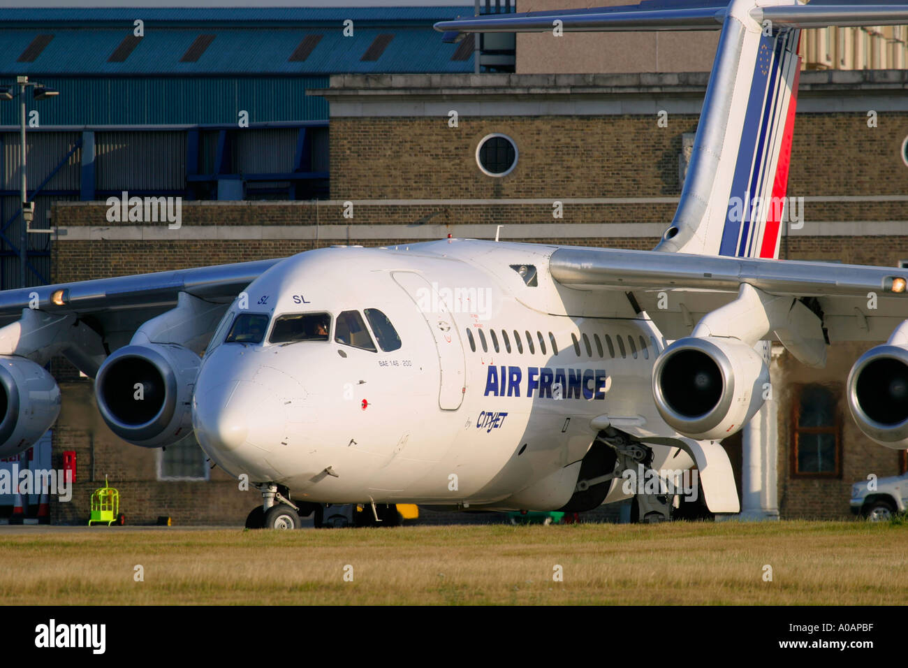 Air France Cityjet British Aerospace BAe 146 200 am London City Airport Stockfoto