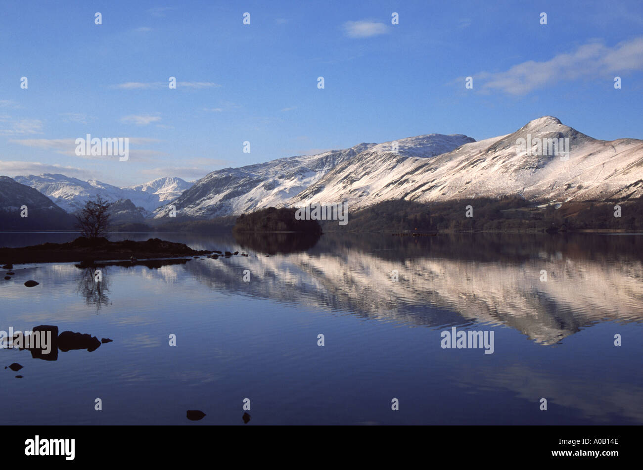 Derwentwater und Katze Glocken Seenplatte Cumbria England Stockfoto