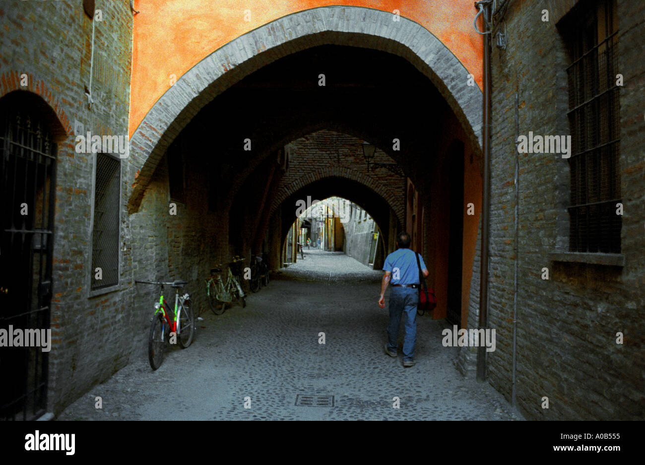 Altstadt von Ferrara. Stockfoto