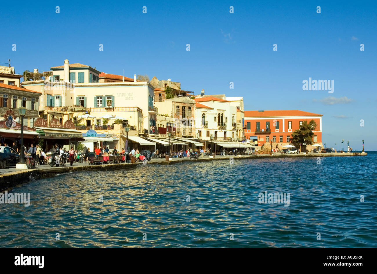 Hafen von Chania Kreta Griechenland Stockfoto