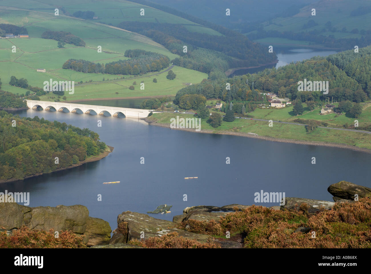 "Bamford Edge" und Ladybower Vorratsbehälter in Derbyshire "Great Britain Stockfoto