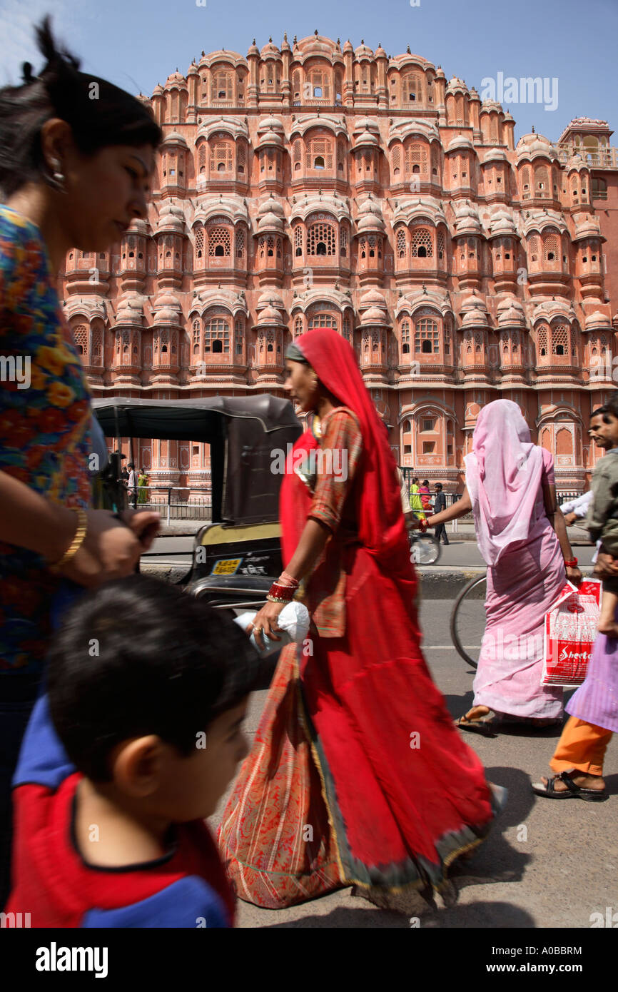 Palast der Winde/Hawa Mahal, Jaipur, Rajasthan, Indien Stockfoto