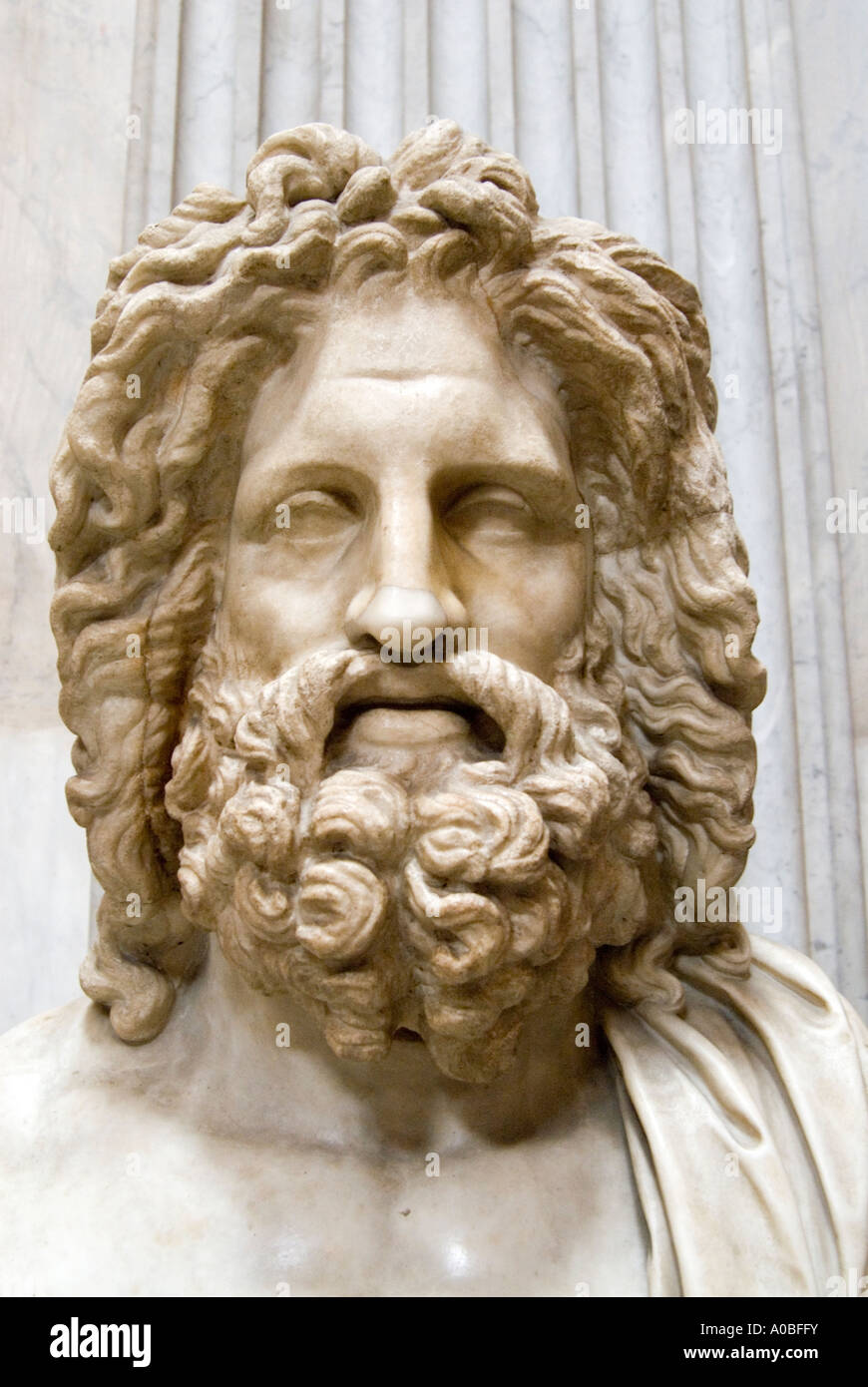 Büste eines bärtigen Mannes im Vatikanischen Museum Rom Italien Stockfoto