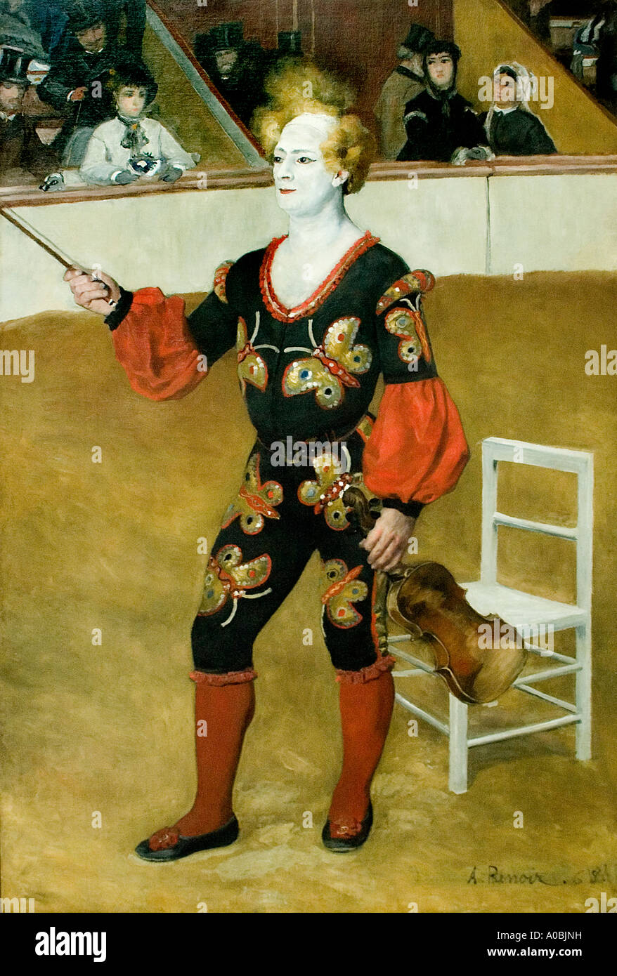 Der Clown musikalische 1868 Pierre Auguste Renoir 1841-1919 Französisch impressionistischen Frankreich Stockfoto