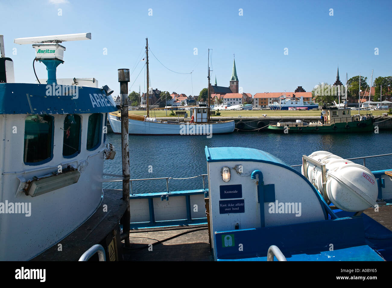 Angelboote/Fischerboote ankern in Helsingør, Elsinore Hafen, Zealand Island, Dänemark Stockfoto