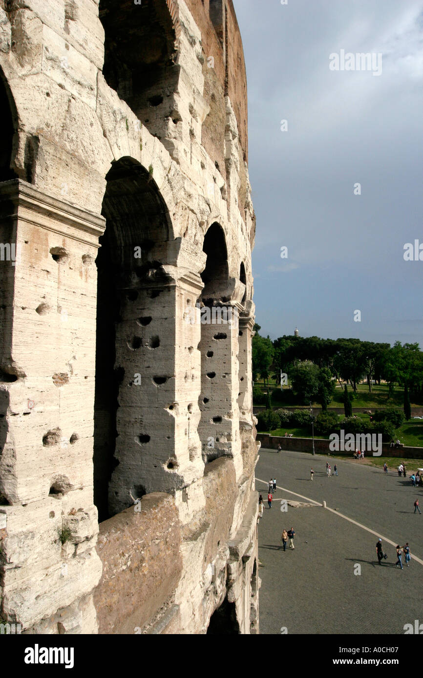 Blick vom römischen Kolosseum Stockfoto