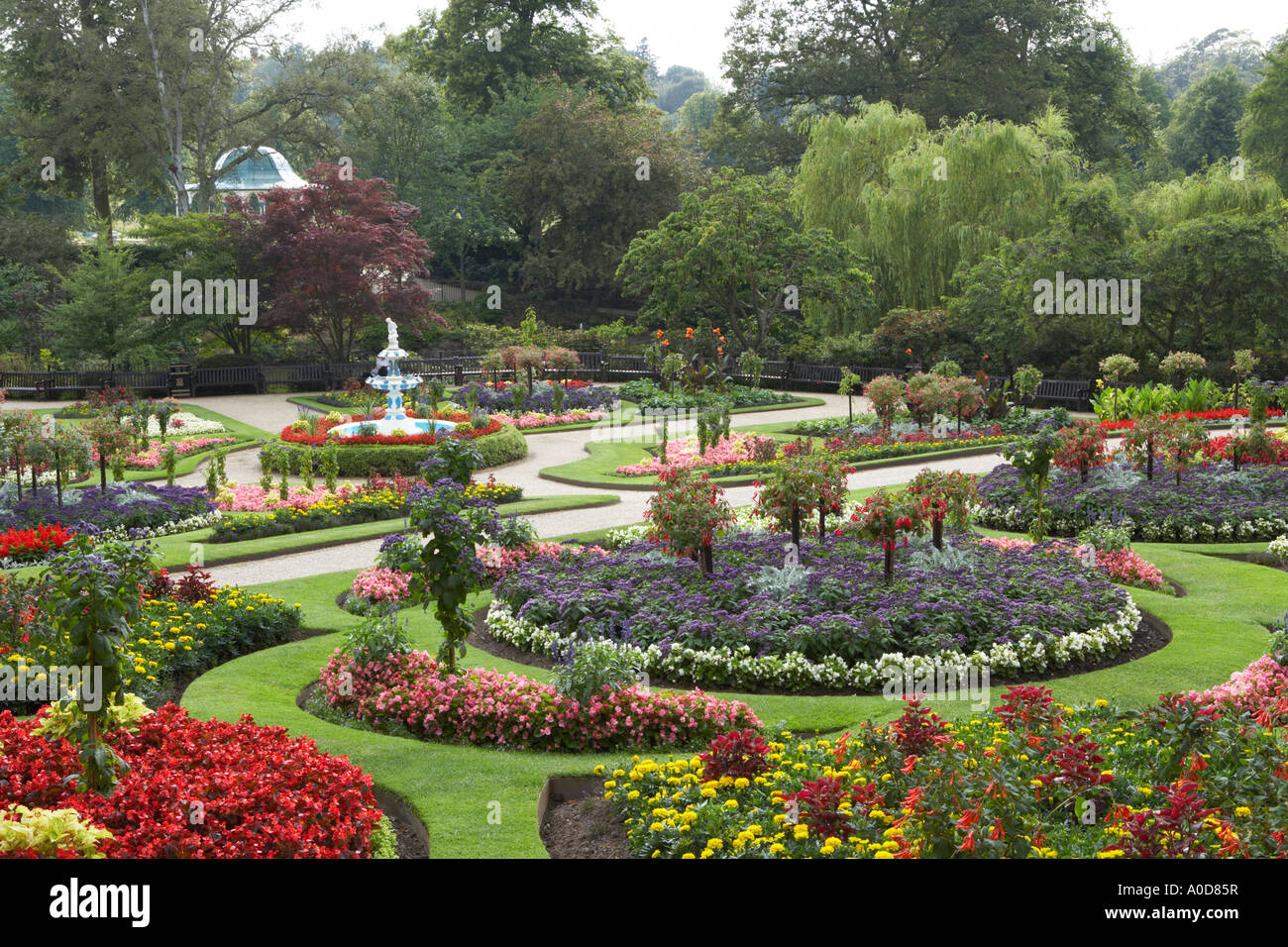 Die Dingle ein öffentlicher Park in Shrewsbury, entworfen von Sir Percy Thrower Stockfoto