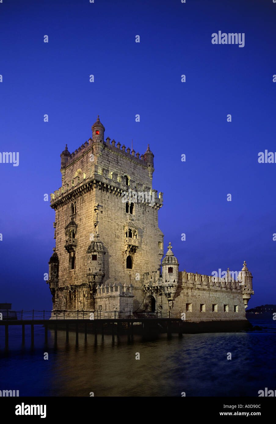 Torre de Belem Turm von Belem Dämmerung Lissabon Portugal Stockfoto