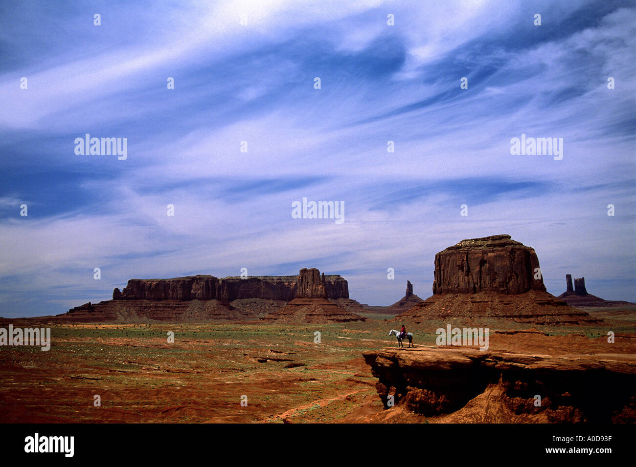 USA, Utah, Monument Valley, John Ford Point, Indianer zu Pferd Stockfoto