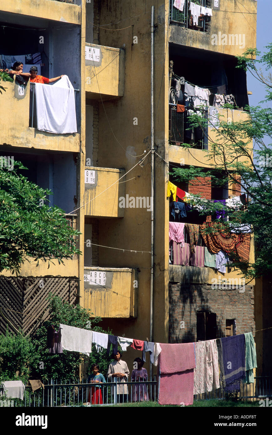 Sozialwohnungen in Delhi Indien Stockfoto
