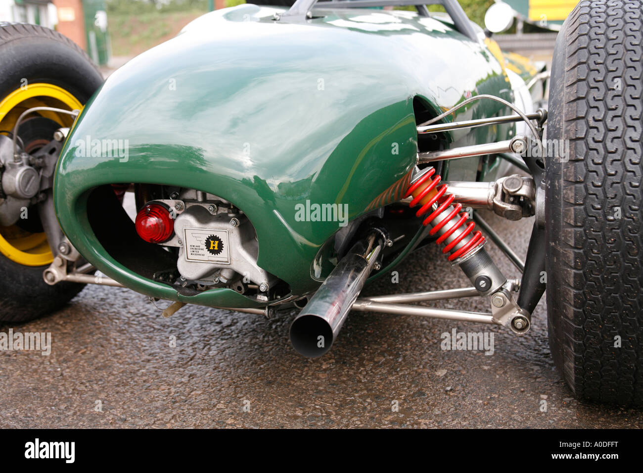 Heckansicht des ein Formel-1-Rennwagen. Stockfoto