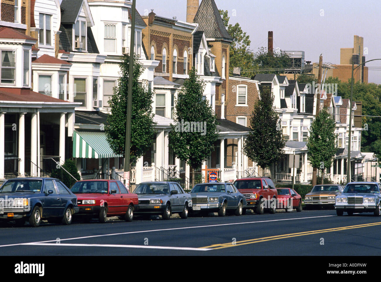 Reihenhäuser in Allentown, Pennsylvania Stockfoto