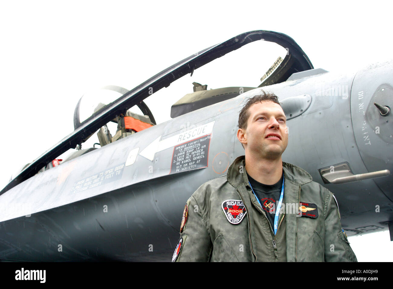 Kampfjet-pilot Porträt Stockfoto