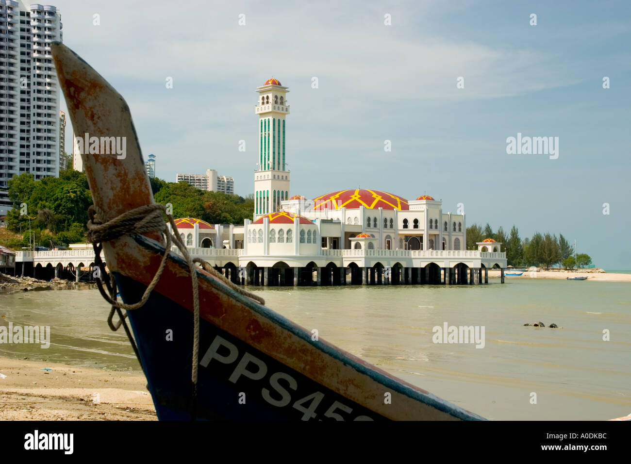 Die schwimmende Moschee in Tanjung Bungah Penang Stockfoto