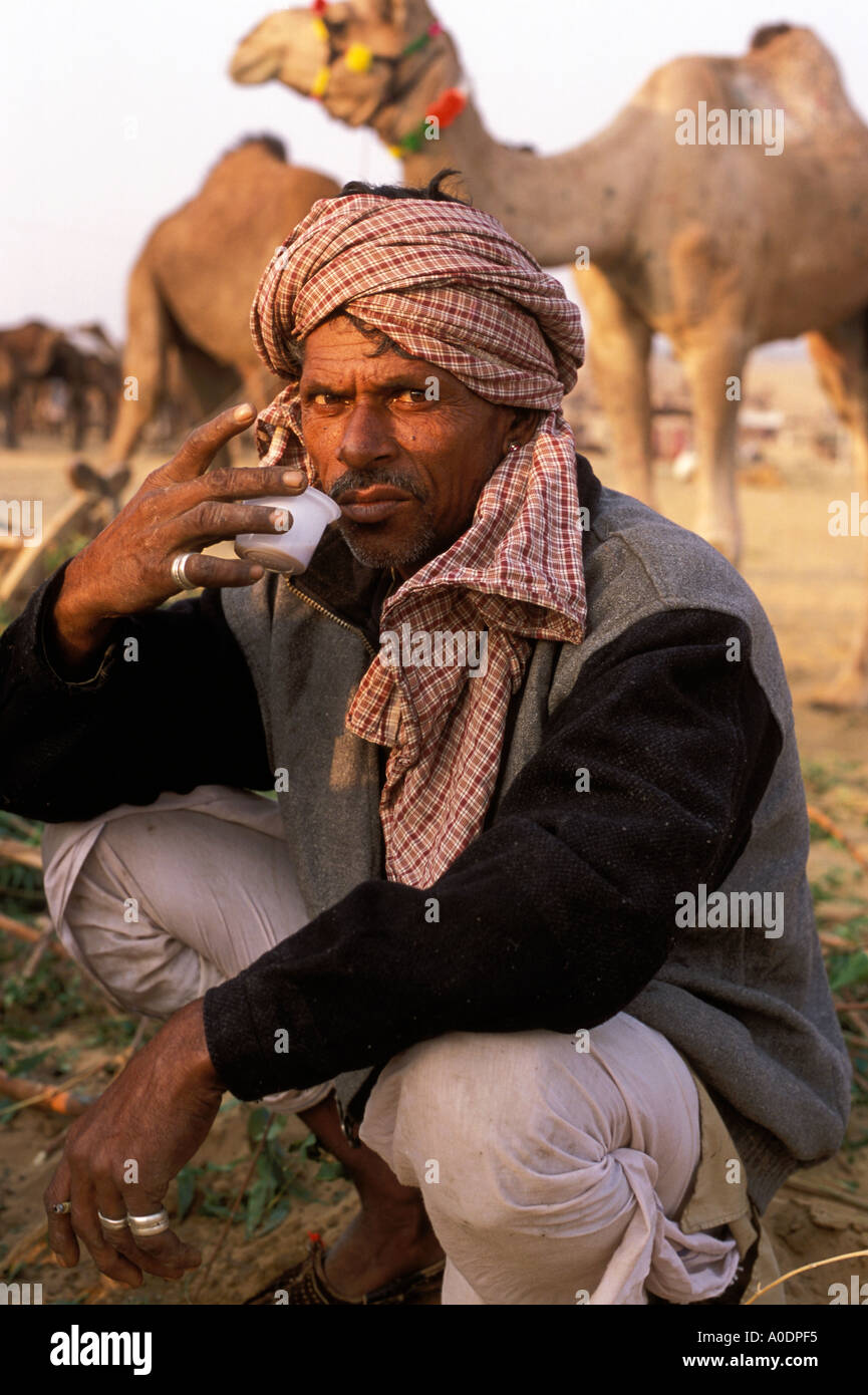 Marwari Krieger Nomadenvolk der Rajasthan Wüste Indien Pushkar Stockfoto