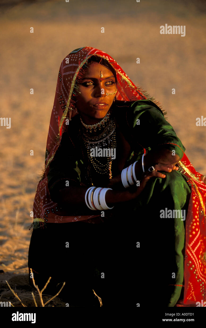 Schöne Bopa Zigeunerin nomadischen Rajasthan indigene Kulturen und Stämme von Indien Stockfoto