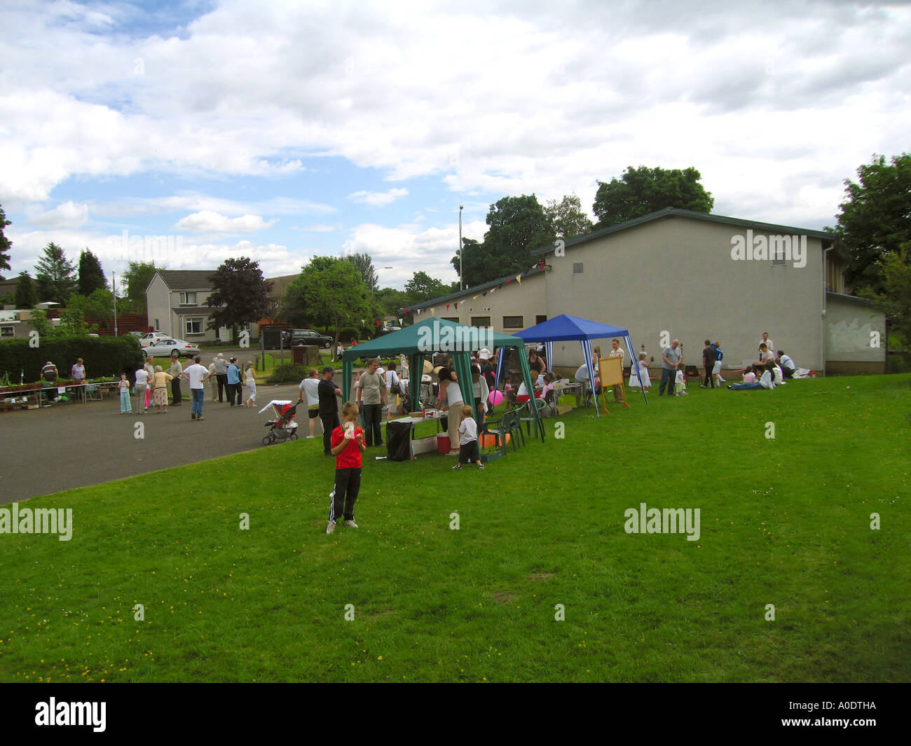 Nachbarschaft Kirche Sommerfest Stockfoto