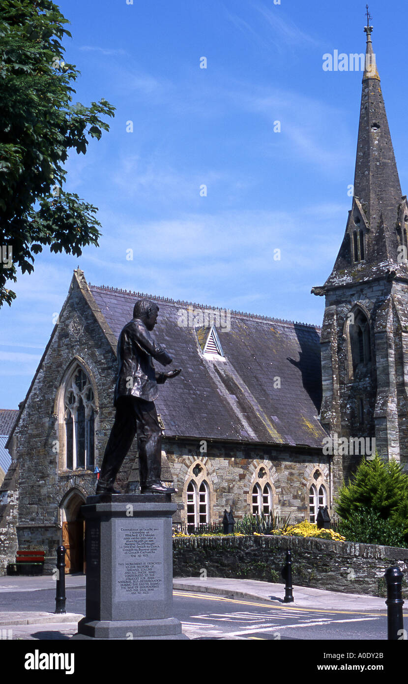 Michael Collins Statue in Clonakilty Cork Irland außerhalb Postamt Stockfoto