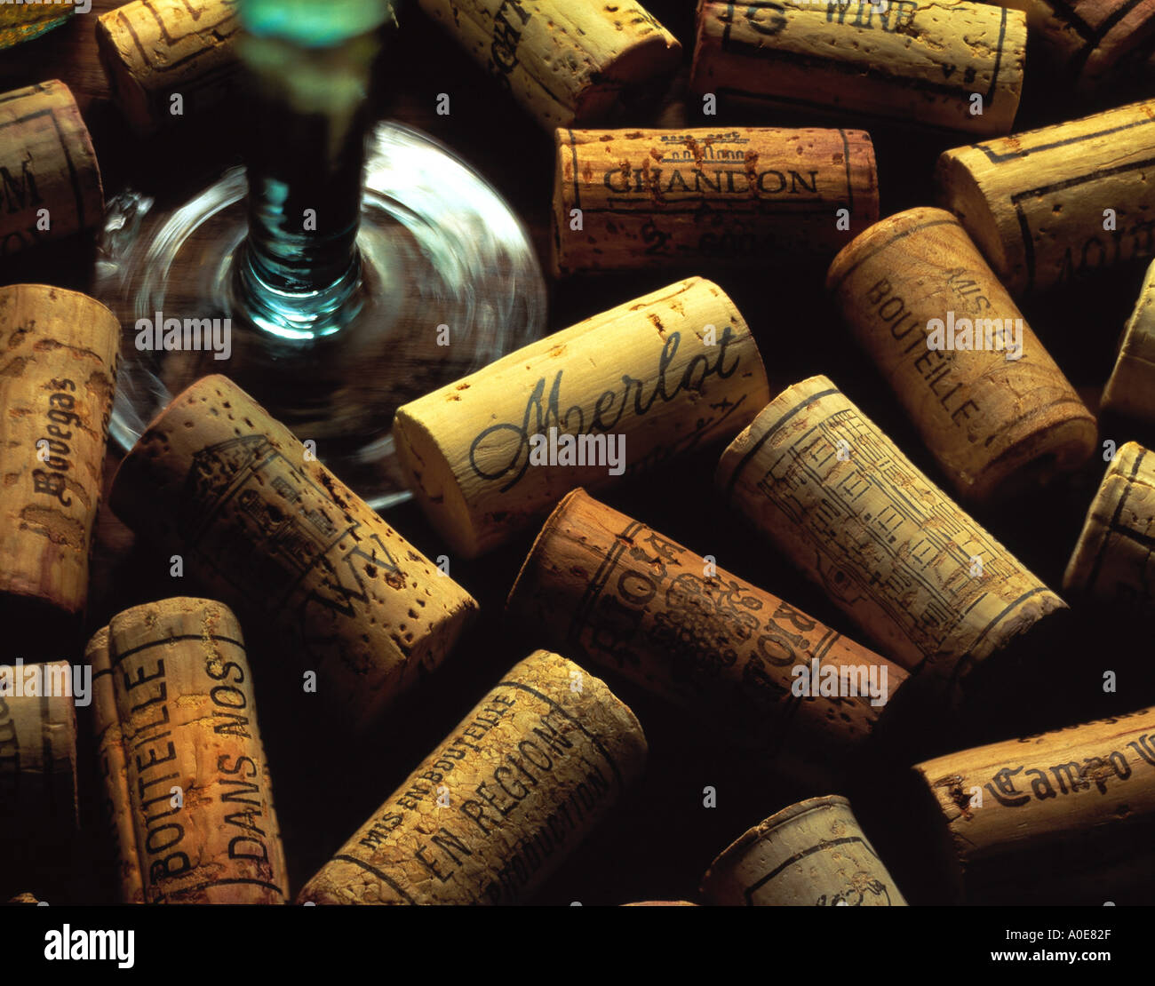 Weinkorken Multi national Stockfoto