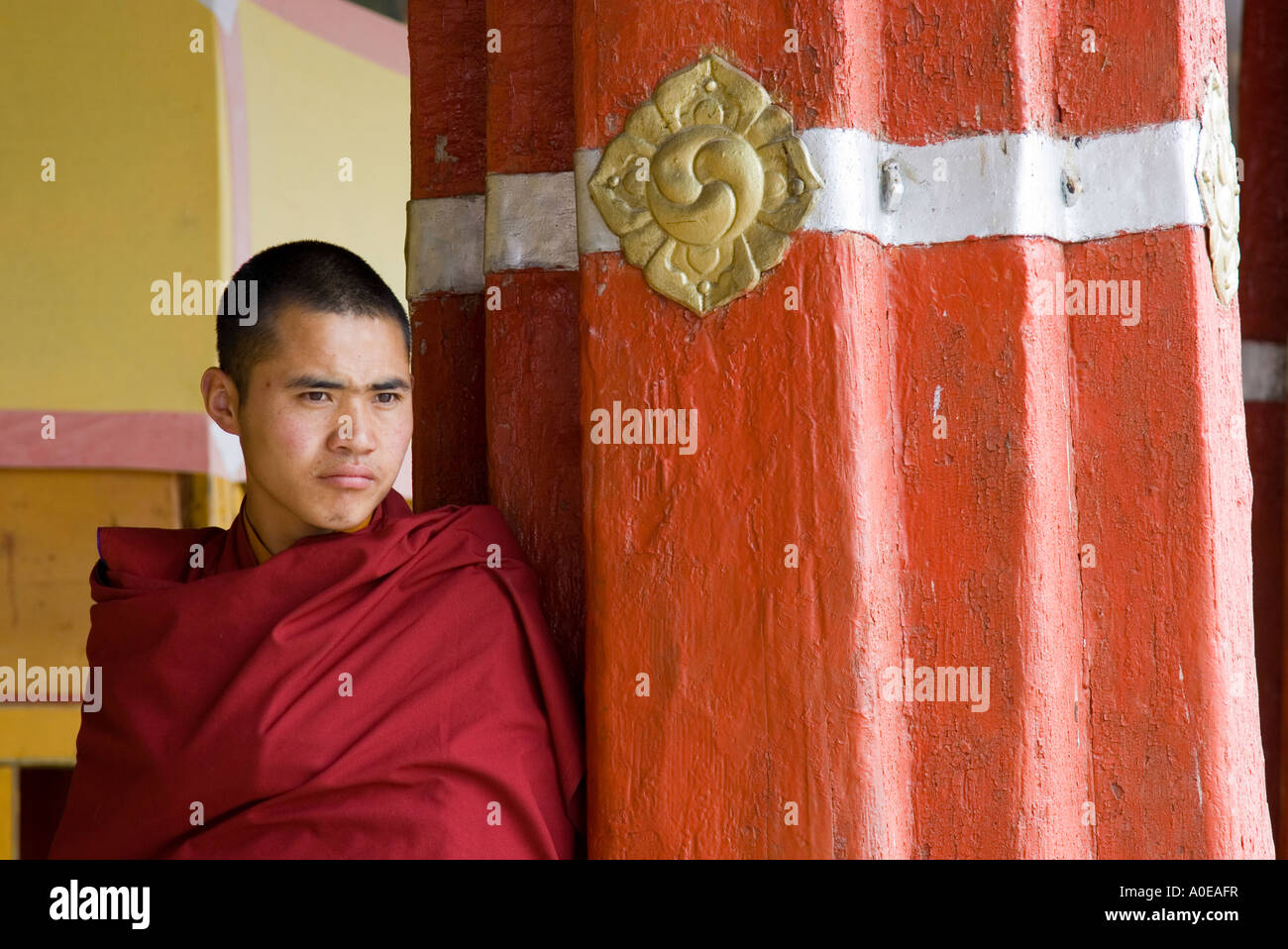 Mönch im Kloster Drepung Lhasa Tibet 5 Stockfoto