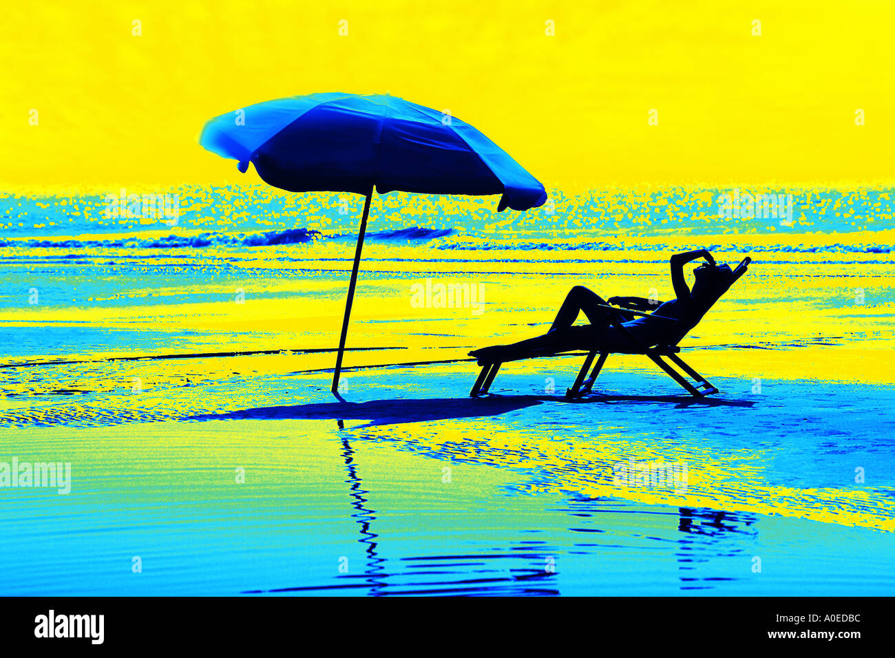 Frau am Strand entspannen Stockfoto