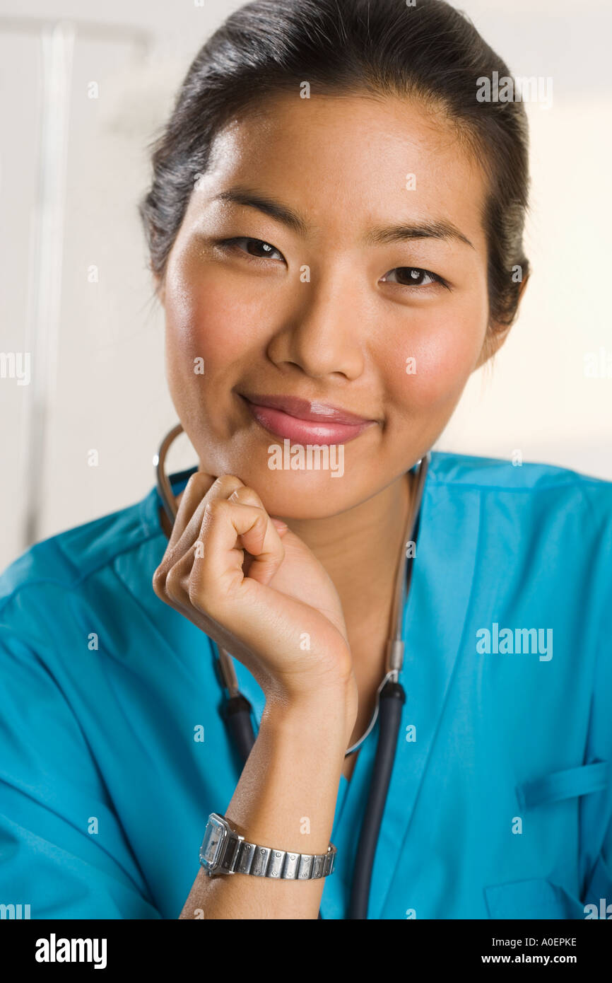 Porträt einer medizinischen Arbeitnehmerin Stockfoto
