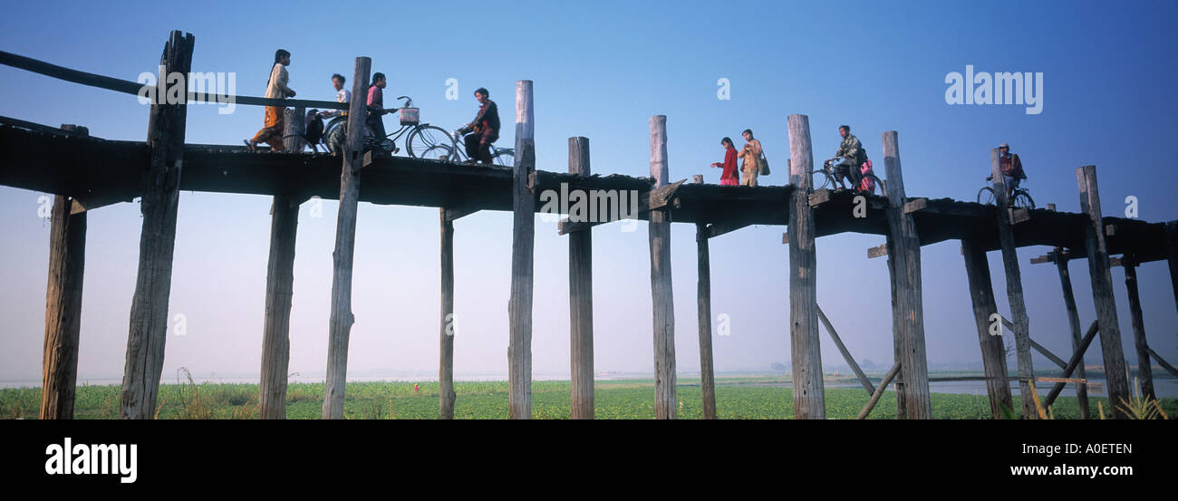 U Bein Brücke Nr. Mandalay Myanmar Burma Stockfoto