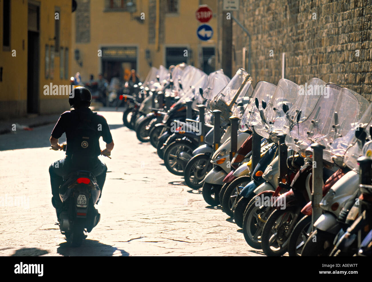 Mopeds-Florenz-Toskana-Italien Stockfoto