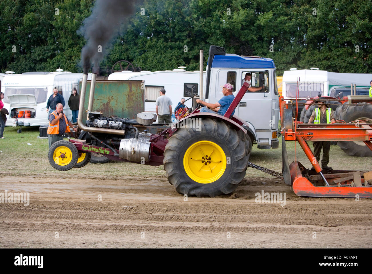 Traktor pulling Veranstaltung bei einer Landwirtschaftsausstellung in England Stockfoto