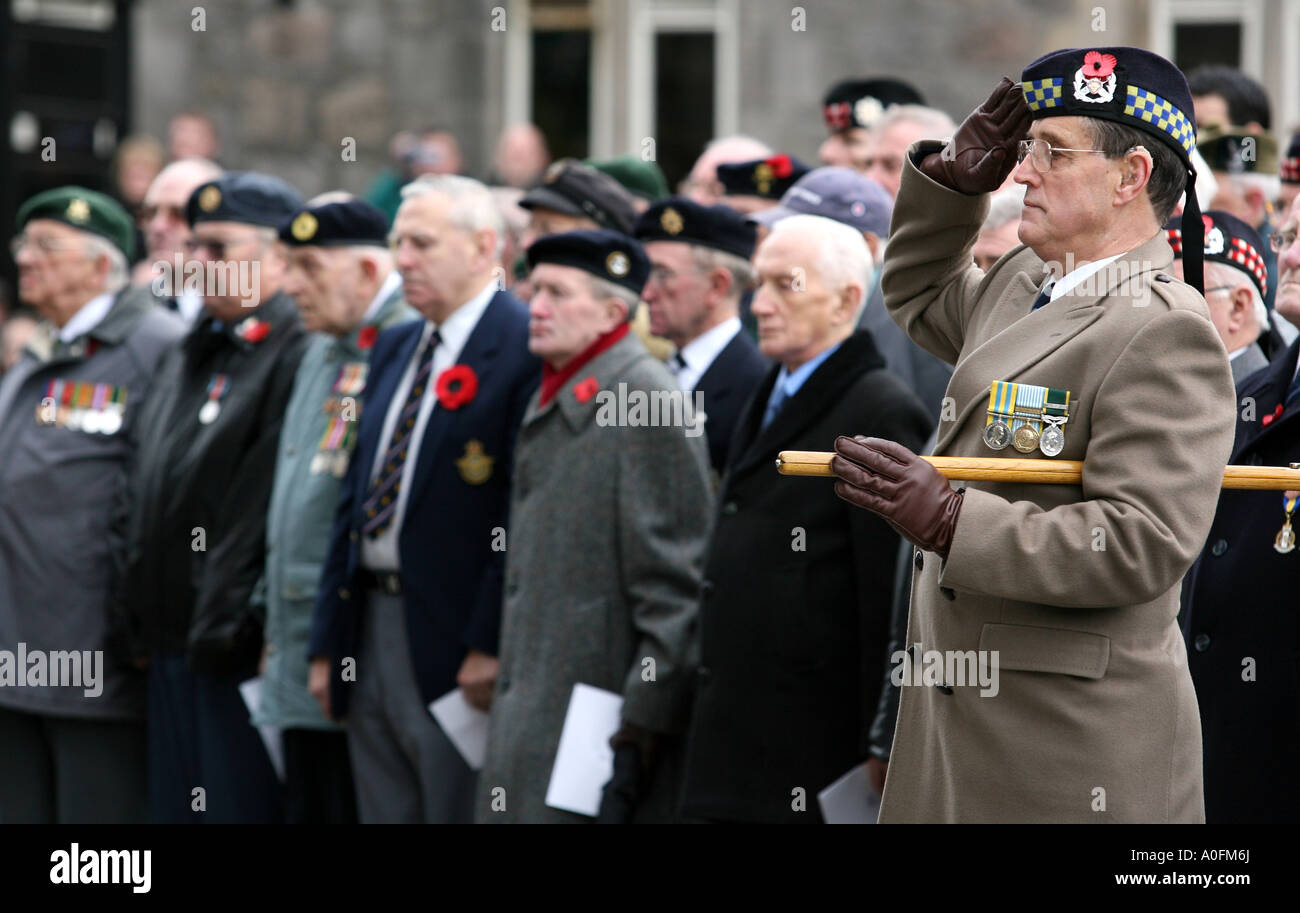 Kriegsveteranen am Remembrance Day Service in Aberdeen Stockfoto