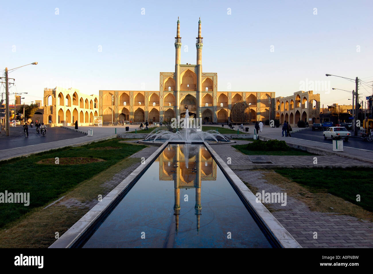 Amir Chakhmaq Komplex, eine atemberaubende muslimischen architektonisches Wahrzeichen im Herzen von Yazd, Iran. Stockfoto