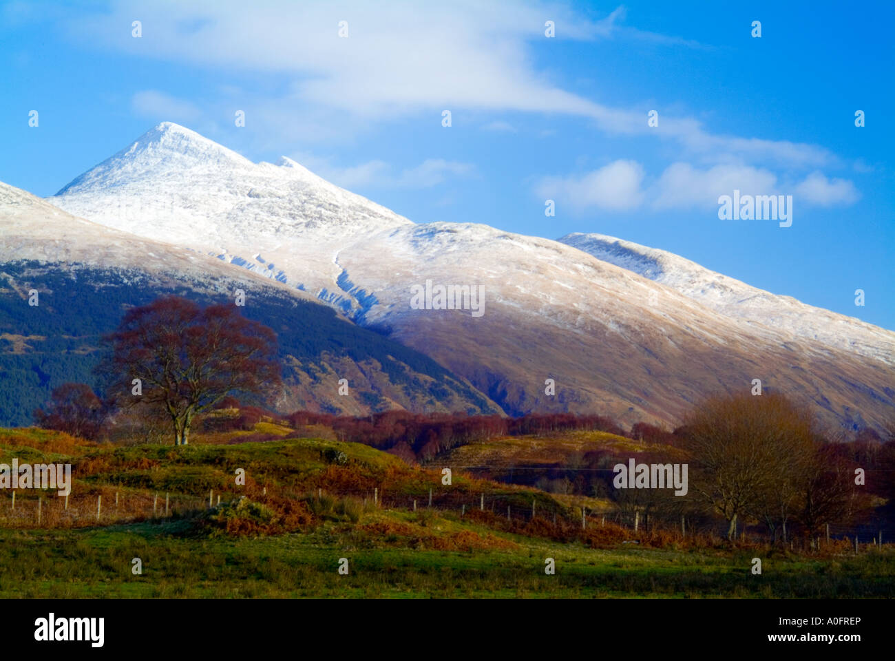 Blick auf Ben Cruachan in der Nähe von Oban, Argyll, Schottland Stockfoto